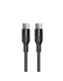 KSIX Kabel USB-C na USB-C, 60 W, pleteni, aluminijski konektori, 1 m, crni