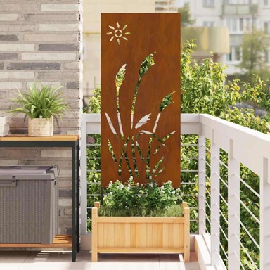 Dekorativna pregrada za vrt 50 x 140 cm otporni čelik, Rđa