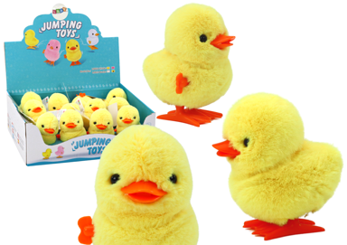 Jumping Chicken plišana igračka na navijanje, žuta