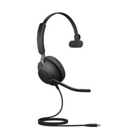 JABRA Slušalice Evolve2 40 SE UC, crne, on-ear, Mono, prod. žica, USB-C
