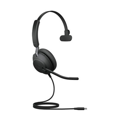 JABRA Slušalice Evolve2 40 SE UC, crne, on-ear, Mono, prod. žica, USB-C
