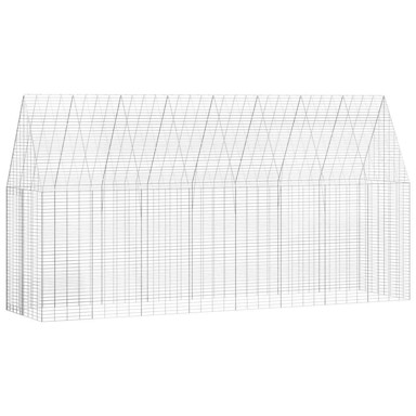 Kavez za zečeve 400 × 100 × 210 cm, cinkani čelik, srebrni