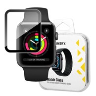 WOZINSKY Staklo za Apple Watch 3/2/1, hibridno, 38 mm, crno