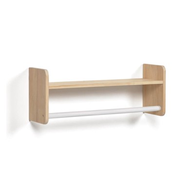 KAVE HOME Zidna dječja vješalica od masivnog bora u prirodnoj boji 52,5x20 cm Florentina 