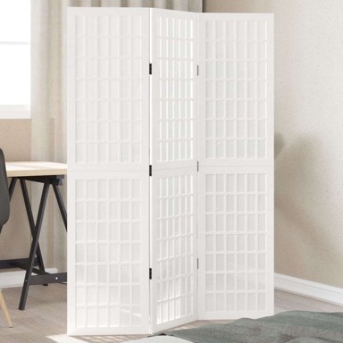Paravan - Sobna pregrada s 3 panela bijela od masivnog drva paulovnije - 40 x 160 cm 1 3