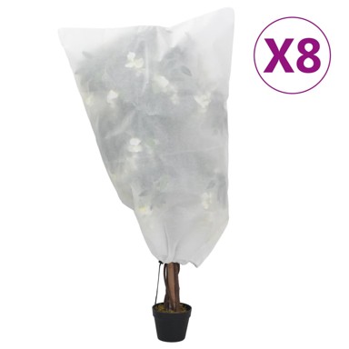 Navlake od flisa za biljke s vezicom 8 kom 70 g/m² 0,8 x 1,2 m