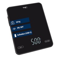 TFA Digitalna kuhinjska vaga Pancake, USB-C, 10 kg