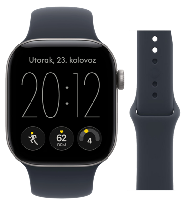 APPLE Pametni sat Watch Series 12 GPS, 46 mm, aluminijsko kućište Space Grey, sportska narukvica Navy Blue M/L