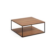 KAVE HOME Stolić za kavu Yona 80x80 cm s pločom u dekoru oraha smeđi