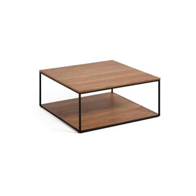 KAVE HOME Stolić za kavu Yona 80x80 cm s pločom u dekoru oraha smeđi