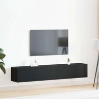 Set TV ormarića, 2 kom, crna, konstruirano drvo