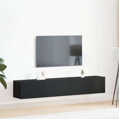 Set TV ormarića, 2 kom, crna, konstruirano drvo