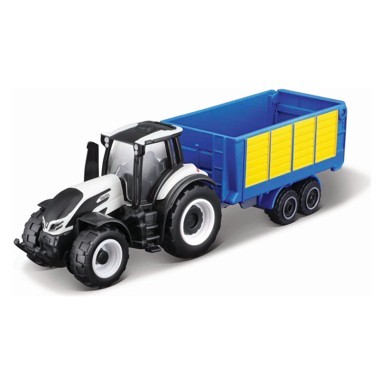 MAISTO Traktor s prikolicom Fendt, MF, Valtra, NH, 8 cm, sort