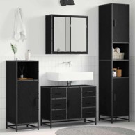 Set namještaja za kupaonicu, 4 kom, 80 x 33 x 60 cm, crni hrast