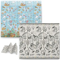 Sklopiva dvostrana pjenasta podloga 200 x 180 x 1 cm ocean/safari