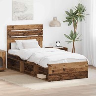 Okvir za krevet 75 x 190 cm čvrsto borovo drvo, staro drvo