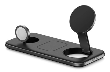 SATECHI Qi2 Trio bežični punjač, za smartwatch / slušalice / smartphone, sivi