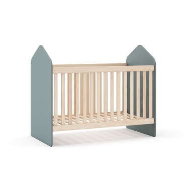 MARCKERIC Dječji krevet u dekoru bora 60x120 cm u prirodnoj boji/prljavo zeleni Estefania