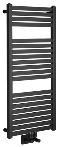 AQUALINE Radijator TONDI, 450 x 970 mm, središnji priključak, crni mat