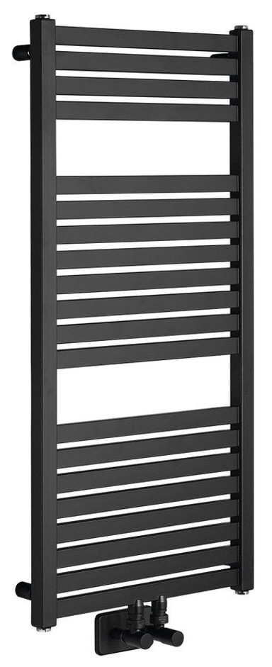 AQUALINE Radijator TONDI, 450 x 970 mm, središnji priključak, crni mat