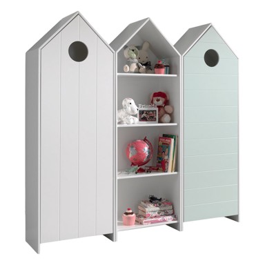 VIPACK Bijela/svijetlo plava otvorena dječja garderoba 173x171,5 cm CASAMI 