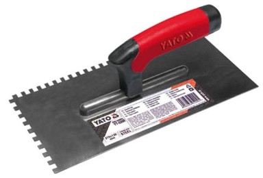 YATO Nazubljena žbukarska lopatica od nehrđajućeg čelika 275x130 mm6x6 mm YT-5202