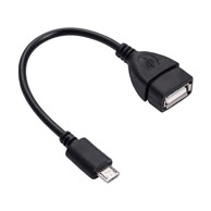 AKYGA Adapter AK-AD-09, s kablom micro USB-B (muški) na USB-A (ženski), OTG, 15 cm, crni