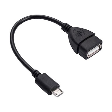 AKYGA Adapter AK-AD-09, s kablom micro USB-B (muški) na USB-A (ženski), OTG, 15 cm, crni