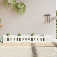 Povišena vrtna gredica bijela 200 x 30 x 30 cm masivna borovina