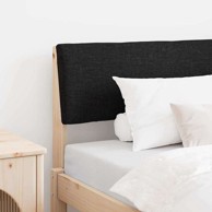 Tapecirano uzglavlje crno 90 cm čvrsto borovo drvo