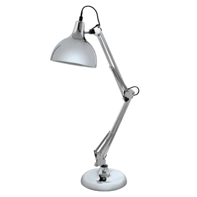 Stolna lampa Borgillio, E27, krom