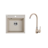 KUCHINOX Granitni sudoper Laveo Alena set s miješalicom i sifonom bež 49x49 cm
