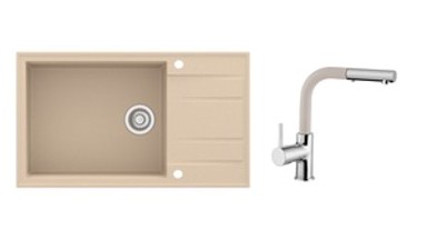 SINK SOLUTION Set sudoper i slavina Bilbao, bež