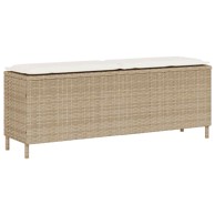 Vrtna klupa s jastukom 110 x 30 x 40,5 cm, poliratan, bež
