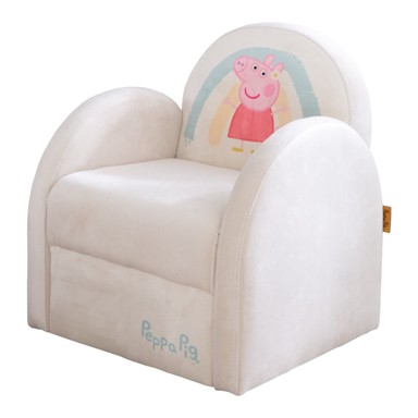 ROBA Bijela baršunasti dječja fotelja Peppa Pig