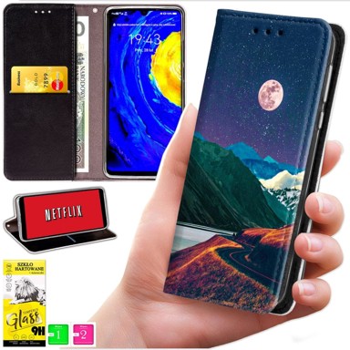 BLUEMOON Futrola tipa novčanik za Xiaomi Poco X7 Pro 5G - maska s otiskom + 9H staklo
