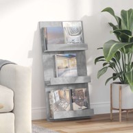 Polica za časopise s policom 51x11x102 cm, betonski siva