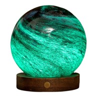 GINGKO LED stolna lampa u tamnoj prirodnoj boji sa staklenim sjenilom (visina 13 cm) Stellar Ocean 