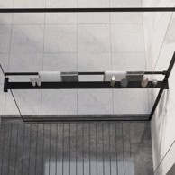 Polica za zid tuš kabine, aluminij 118 cm, crna
