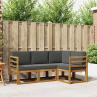 Set vanjskih sofa s jastukom, 4 kom, prirodna i antracit