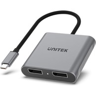 UNITEK Adapter USB-C na 2x DisplayPort V1404A, 8K, crni