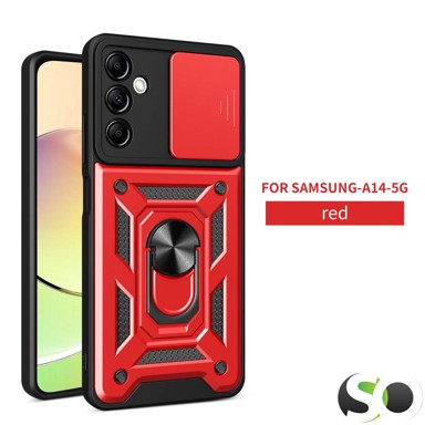 CAMSHIELD Pro maskica s magnetnim stalkom za Samsung A14 Crvena