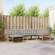 Set vanjskih sofa, 6-dijelni, bijela i svjetlosiva