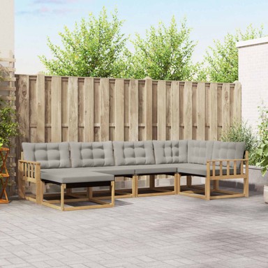 Set vanjskih sofa, 6-dijelni, bijela i svjetlosiva