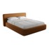 MAKAMII Tapecirani bračni krevet Kiana 160x200 cm s prostorom za odlaganje i podnicom, boja terakote