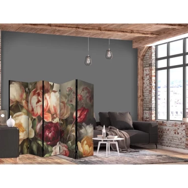 Paravan Rascvjetani božuri, Karizmatični cvjetovi okupani suncem, 225 x 172 cm