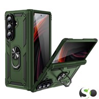 Maskica za Samsung Z Fold7, Anti-Shock Armor, s magnetnim stalkom, zelena