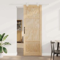 Klizna vrata, 83 x 232 cm, masivna borovina, prirodna i bijela