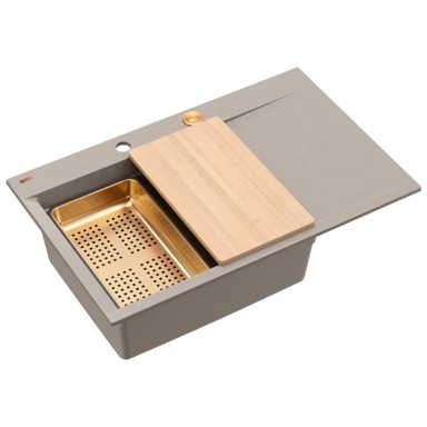 QUADRON Sudoper JOSH 111, taupe/čelik
