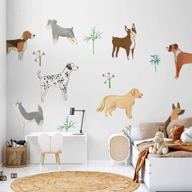 Foto tapeta Psići, nježna ilustracija za djecu, 350x256 cm, vodootporna